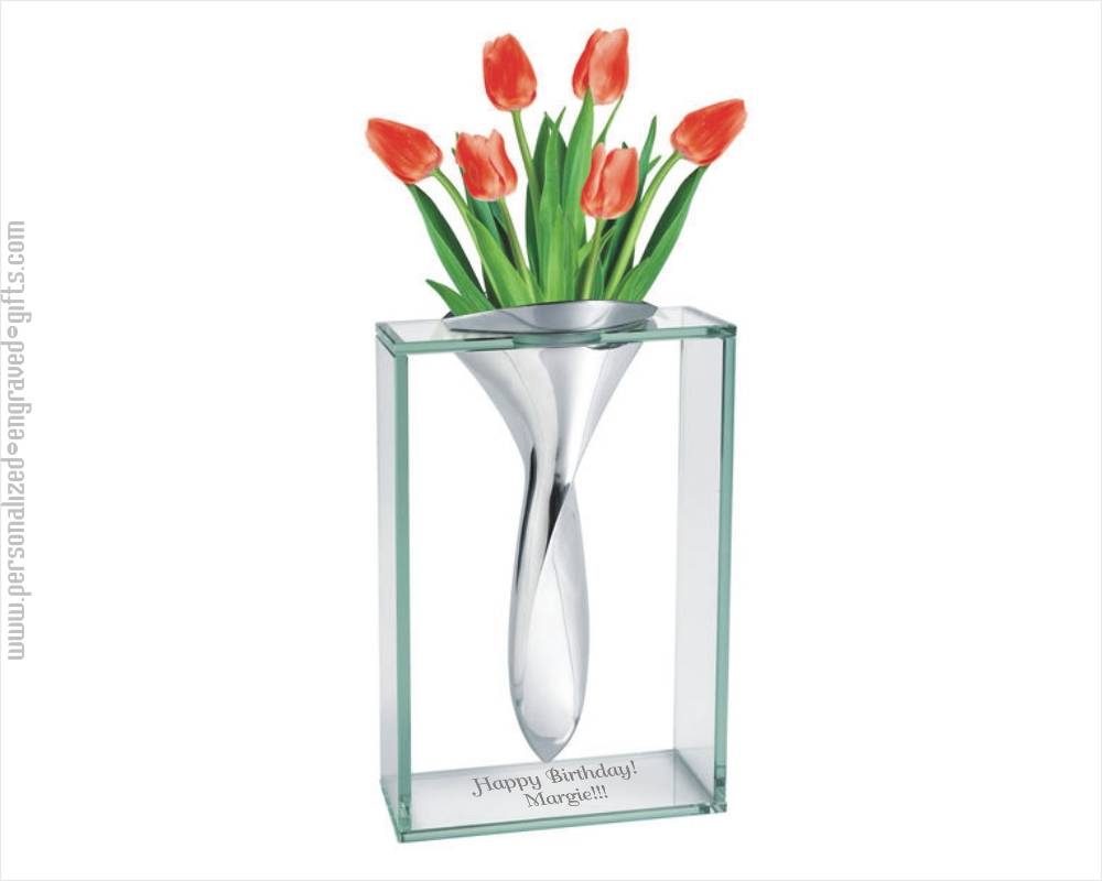 Engraved Glass Vases Personalized Deep Etched Vases 7124
